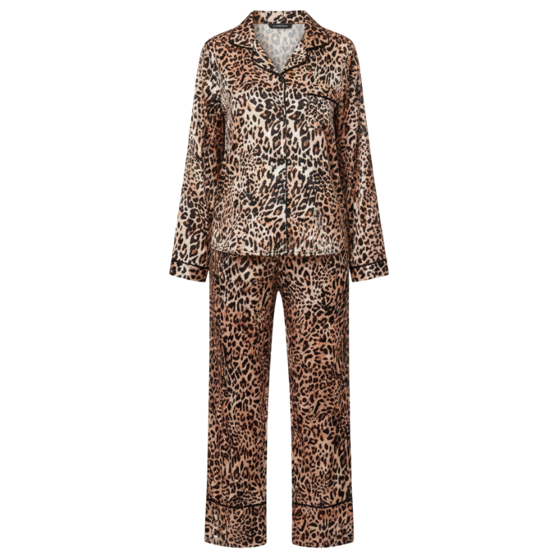 Leopard Print Satin Pajama