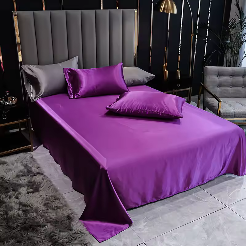 Deluxe Satin Kit with Elastic Sheet and Double Pillowcases