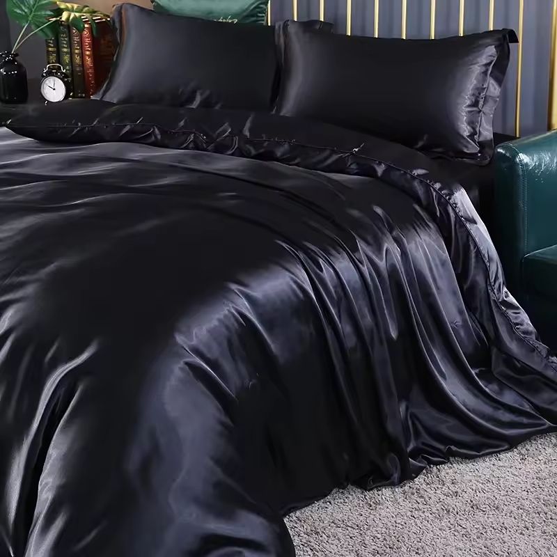 King Satin Set with Liquid Drape and Glossy Finish