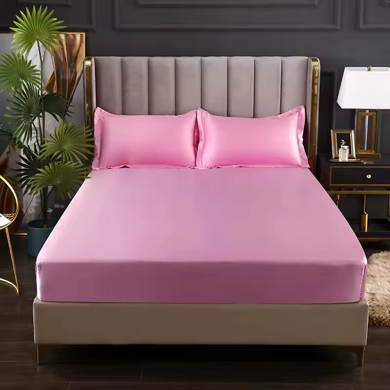 Fitted Satin Set with Smooth Surface and Tailored Look
