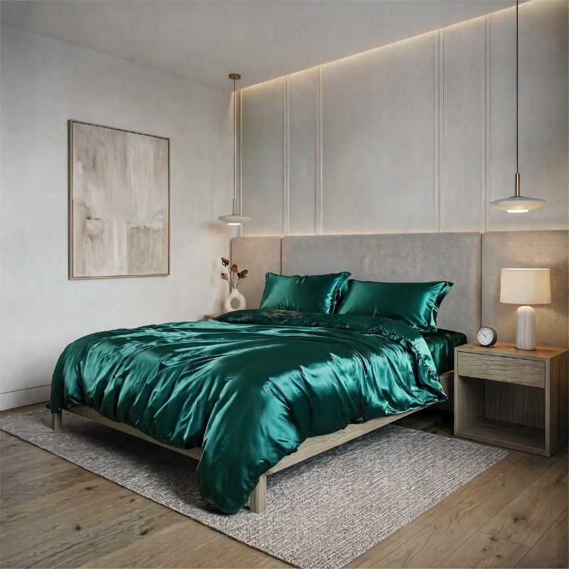 Ensemble King Satin avec drapé liquide et finition brillante