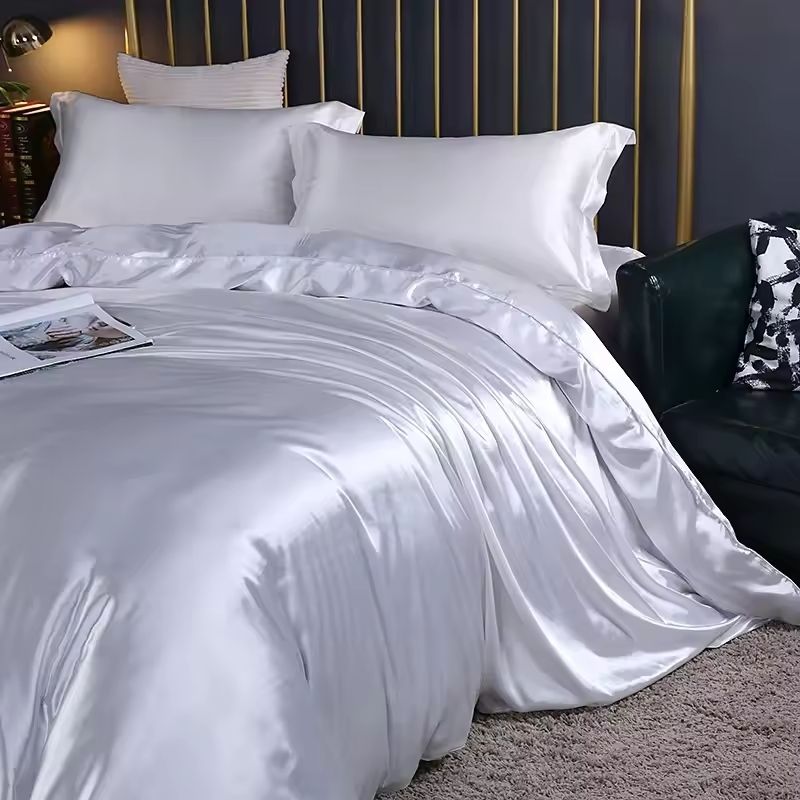 King Satin Set with Liquid Drape and Glossy Finish