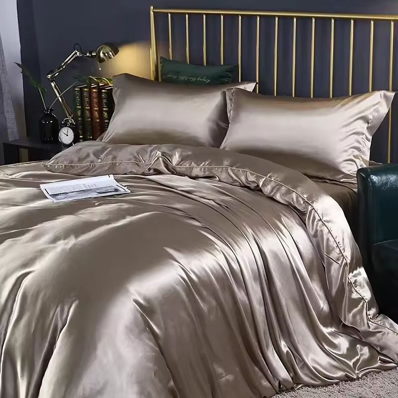 King Satin Set with Liquid Drape and Glossy Finish