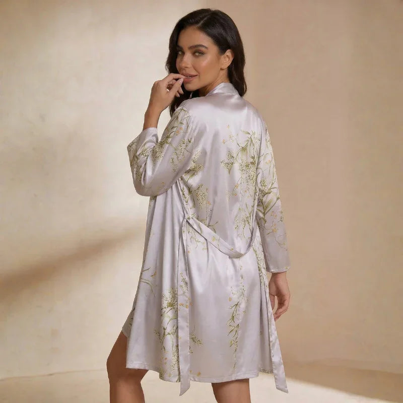 Camisón de seda Kimono Golden Whisper
