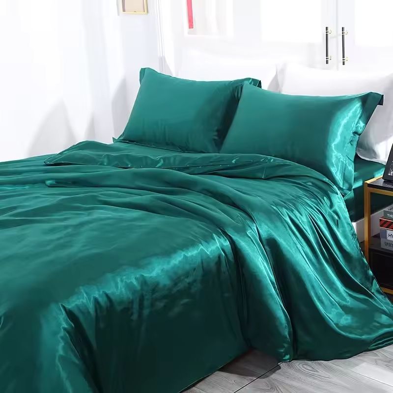 King Satin Set with Liquid Drape and Glossy Finish