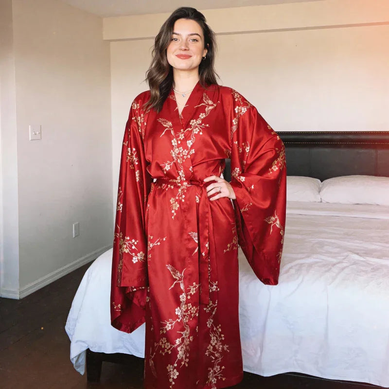Red Blossom Kimono Robe