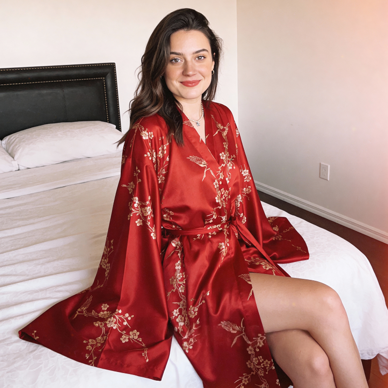 Red Blossom Kimono Robe
