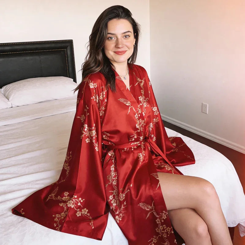 Red Blossom Kimono Robe