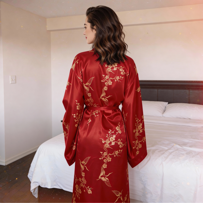 Red Blossom Kimono Robe