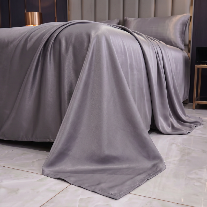 Deluxe Satin Kit with Elastic Sheet and Double Pillowcases