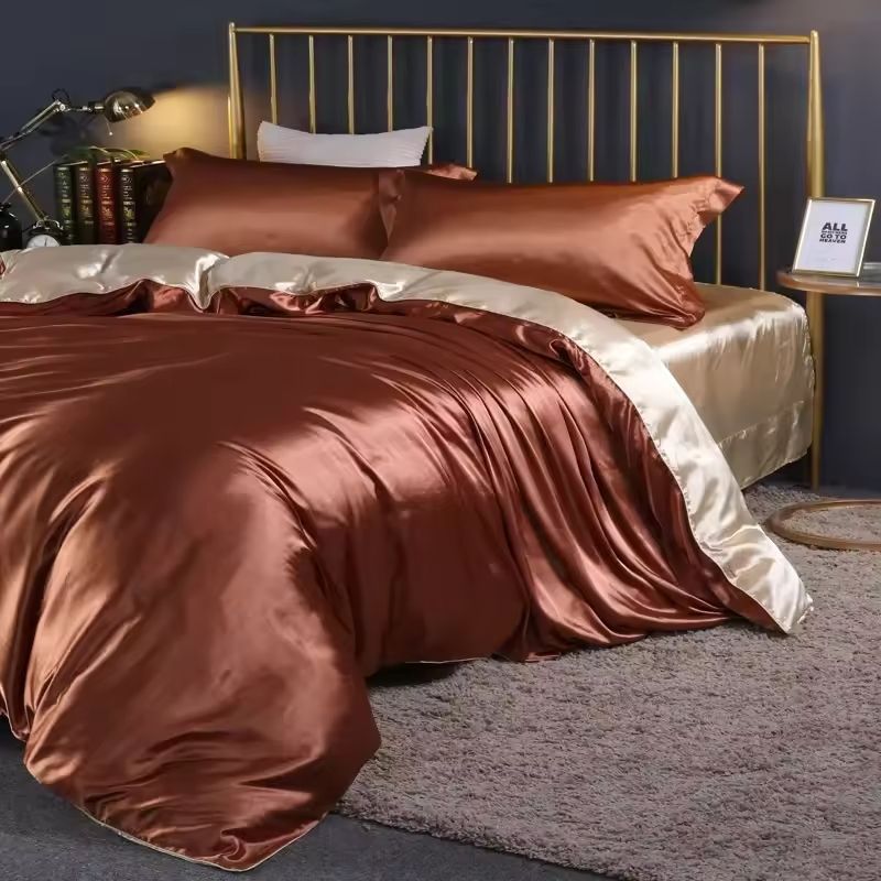 King Satin Set with Liquid Drape and Glossy Finish