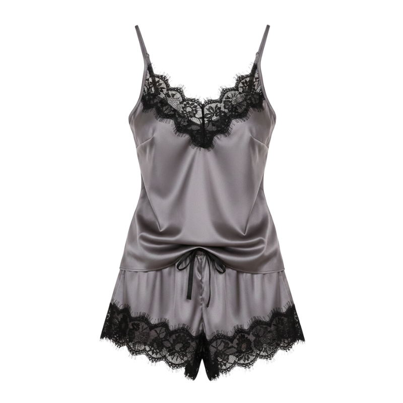 Silk Babydoll Lace Trim Elegance