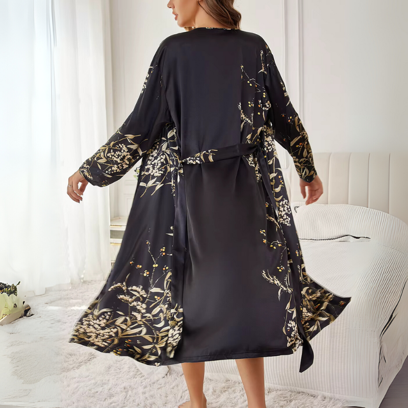 Silk Nightgown Golden Whisper Kimono