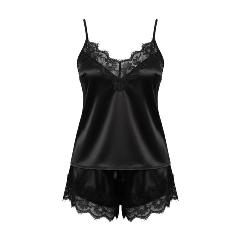 Silk Babydoll Lace Trim Elegance