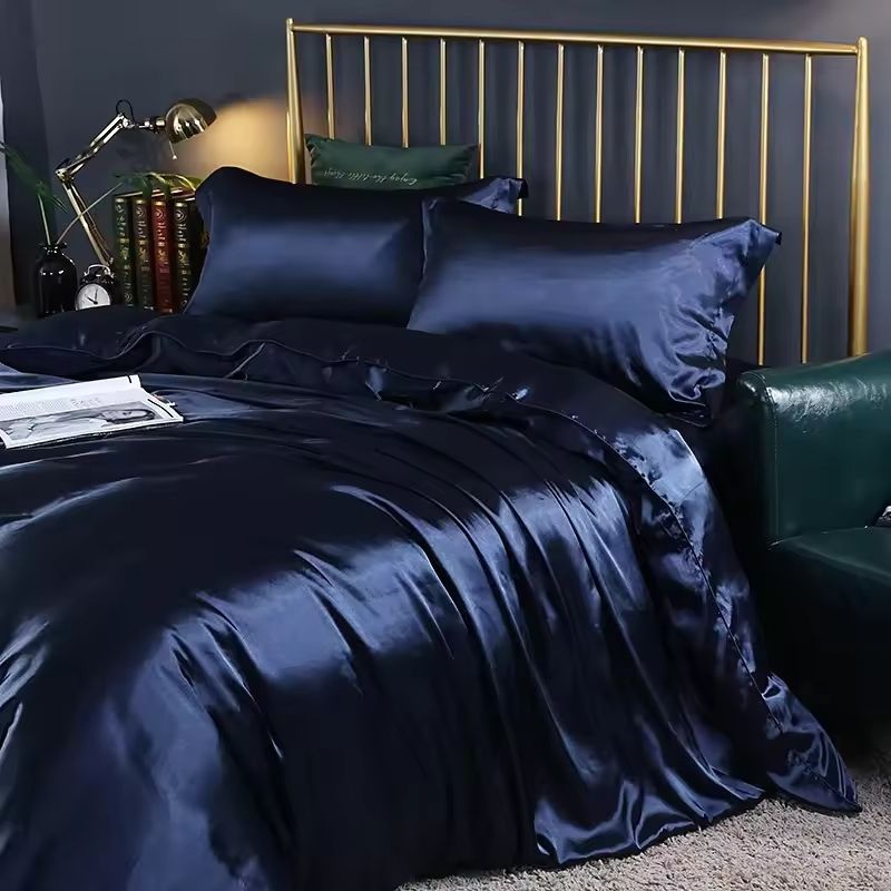King Satin Set with Liquid Drape and Glossy Finish