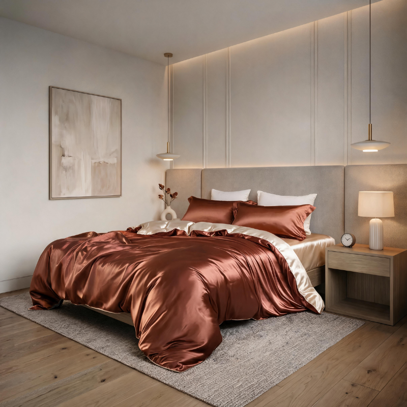Ensemble King Satin avec drapé liquide et finition brillante