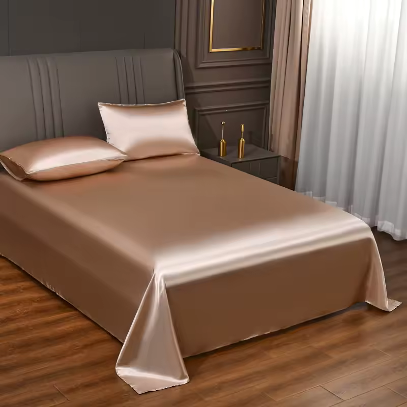 Deluxe Satin Kit with Elastic Sheet and Double Pillowcases