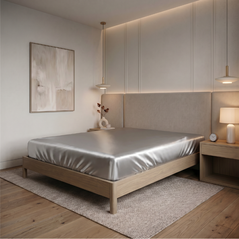 Ensemble en satin ajusté avec surface lisse et aspect sur mesure