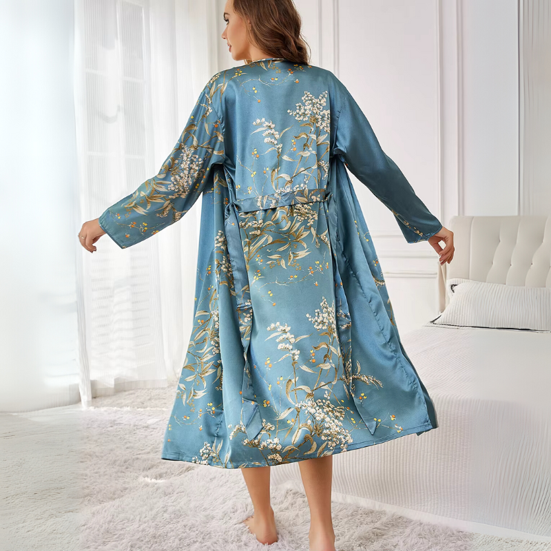 Silk Nightgown Golden Whisper Kimono