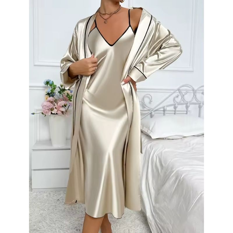 Silk Robe Wrap Style Relaxed Fit