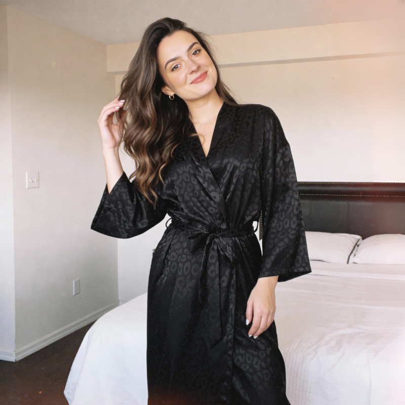 Silk Robe Full Sleeve Tie Waist