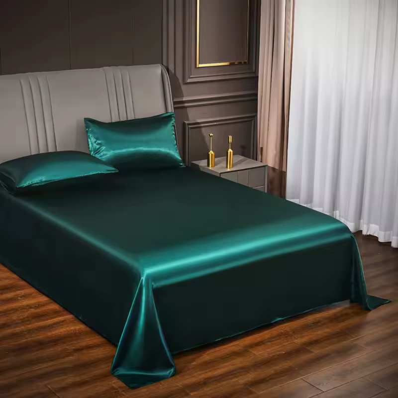 Deluxe Satin Kit with Elastic Sheet and Double Pillowcases