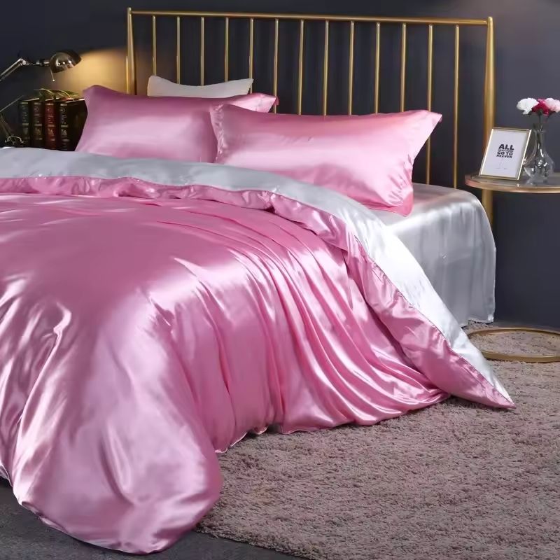 King Satin Set with Liquid Drape and Glossy Finish