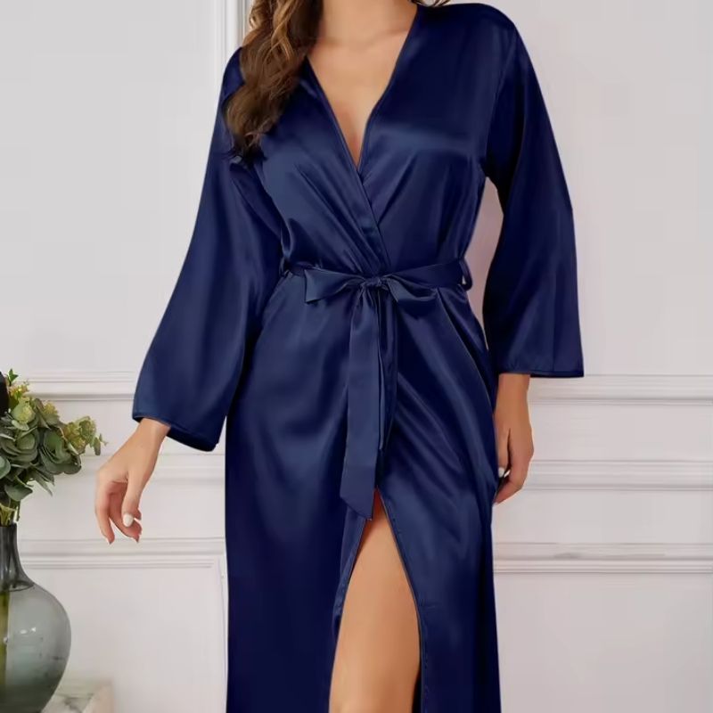 Silk Robe Minimalist Flowing Silhouette - Bridal Promotion