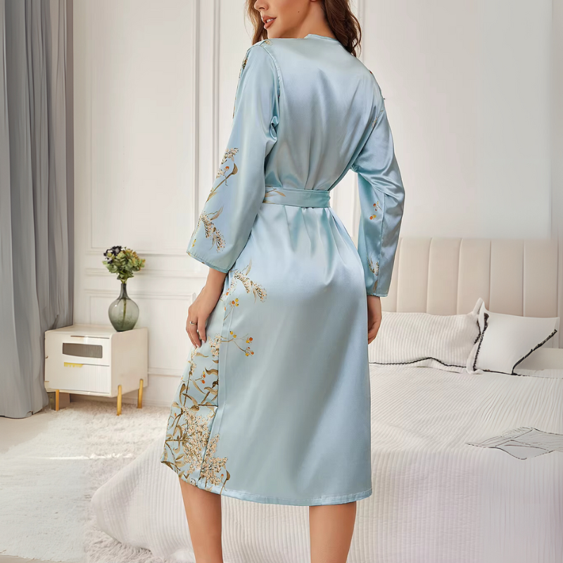 Silk Nightgown Golden Whisper Kimono