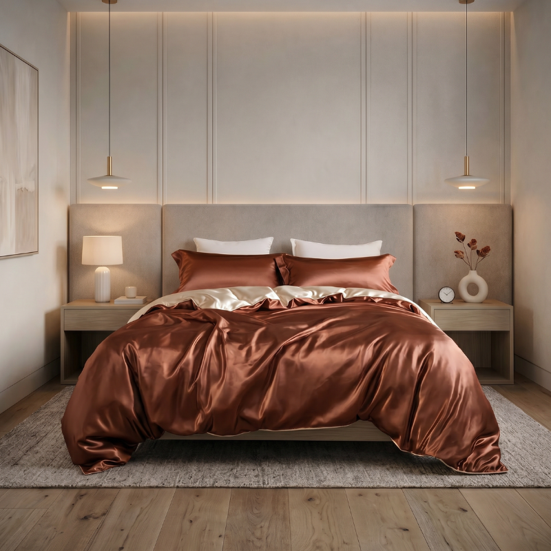 Ensemble King Satin avec drapé liquide et finition brillante