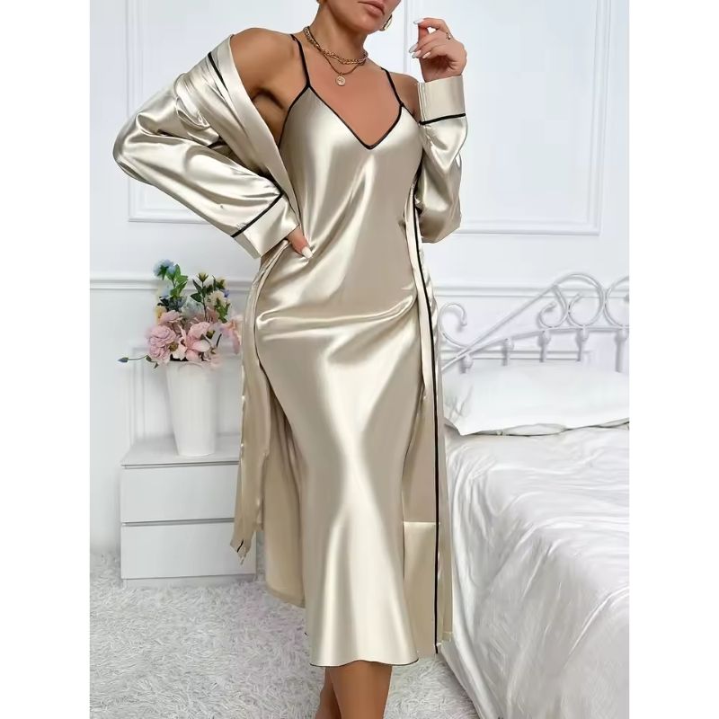 Silk Robe Wrap Style Relaxed Fit