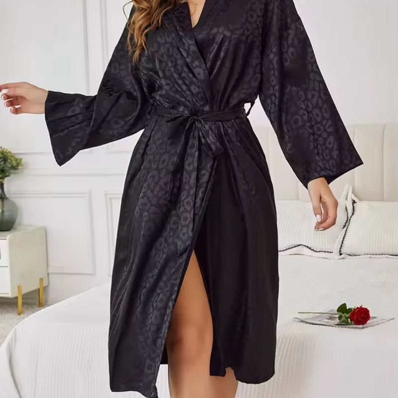 Silk Robe Full Sleeve Tie Waist
