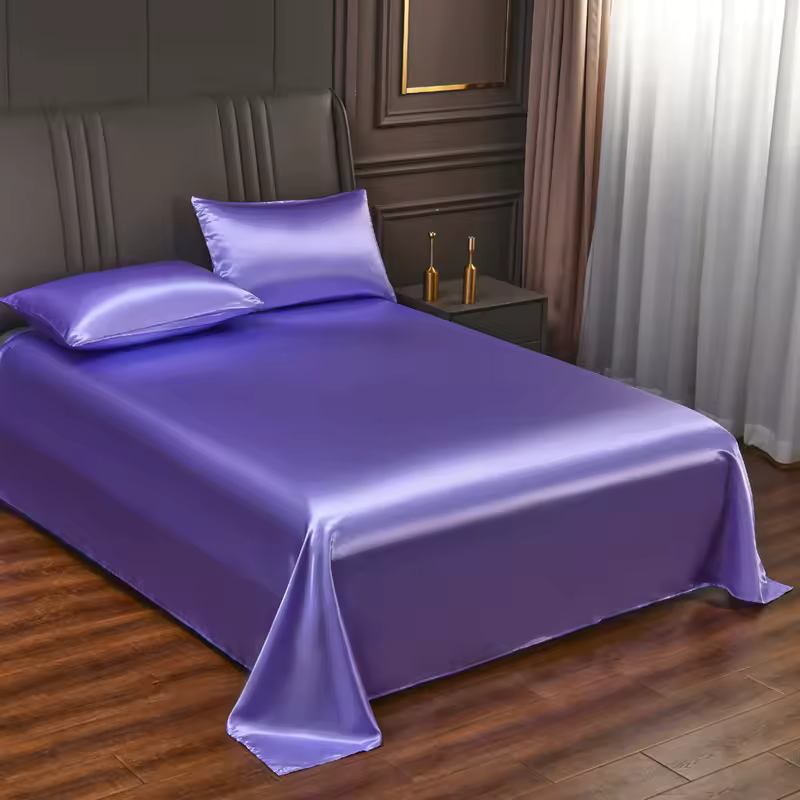 Deluxe Satin Kit with Elastic Sheet and Double Pillowcases