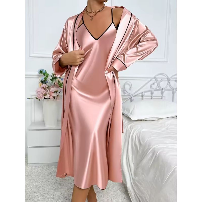 Silk Robe Wrap Style Relaxed Fit