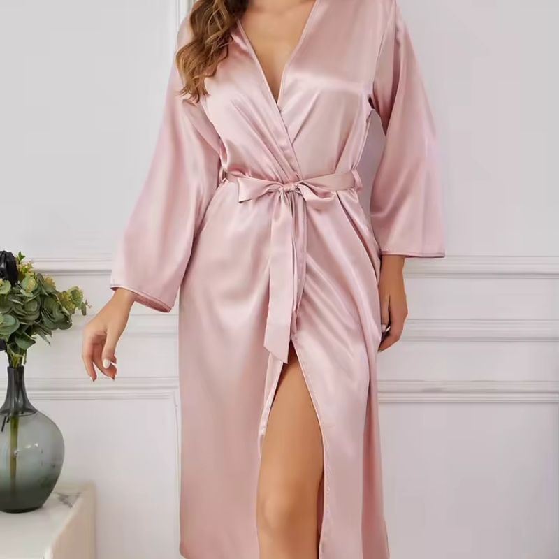 Silk Robe Minimalist Flowing Silhouette - Bridal Promotion
