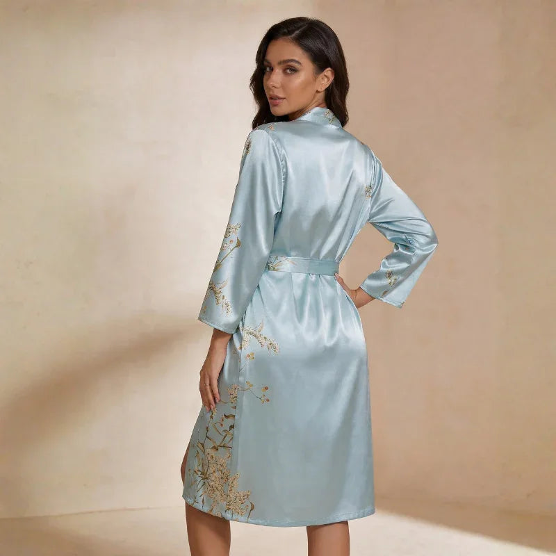Camisón de seda Kimono Golden Whisper