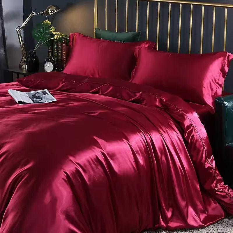 King Satin Set with Liquid Drape and Glossy Finish
