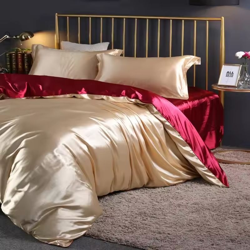 King Satin Set with Liquid Drape and Glossy Finish