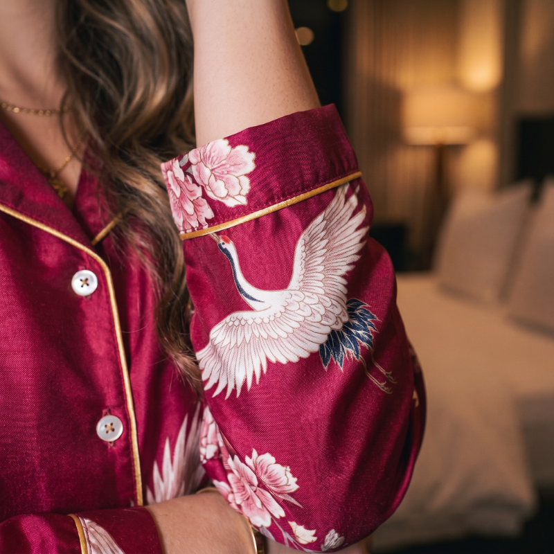 Camicia da notte in seta con spacco laterale sensuale
