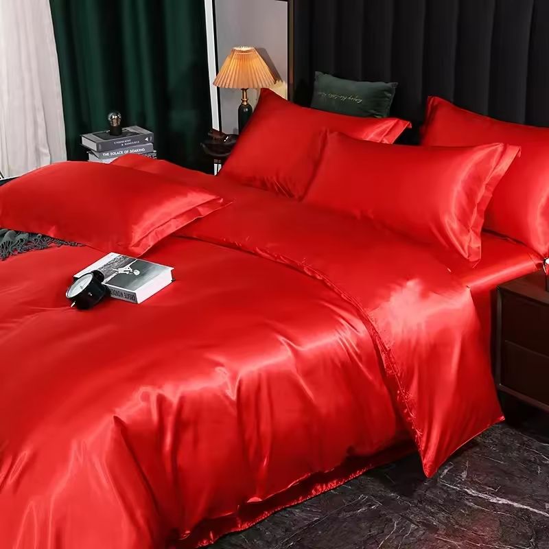 King Satin Set with Liquid Drape and Glossy Finish