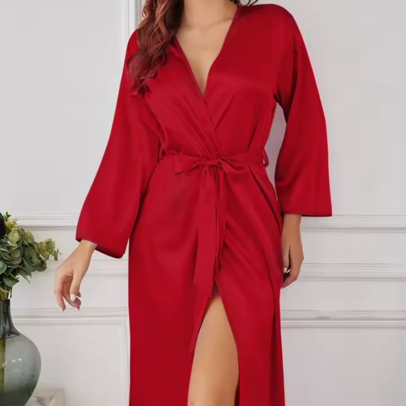 Silk Robe Minimalist Flowing Silhouette - Bridal Promotion
