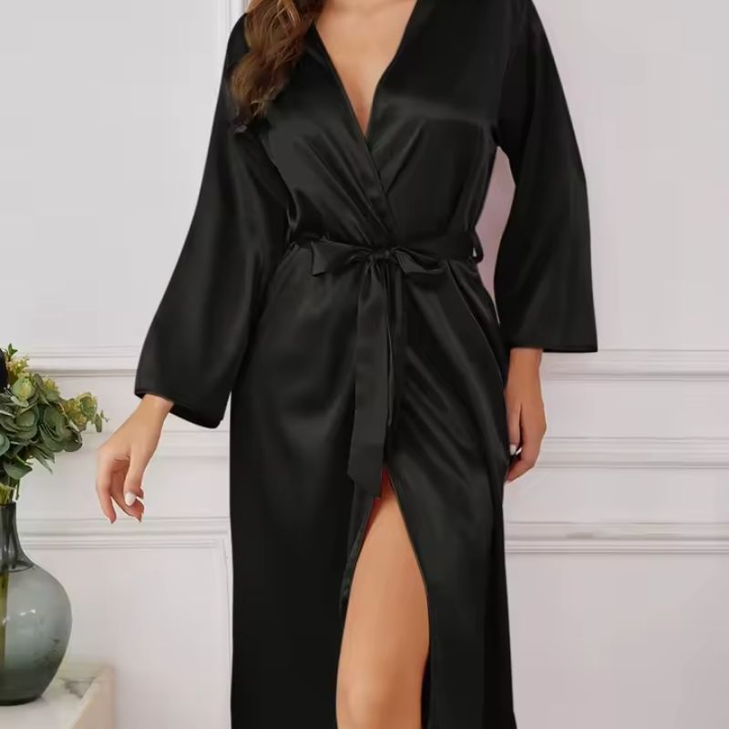 Silk Robe Minimalist Flowing Silhouette