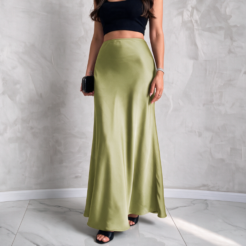 Silky Luxe Maxi Skirt - Feminine Feel