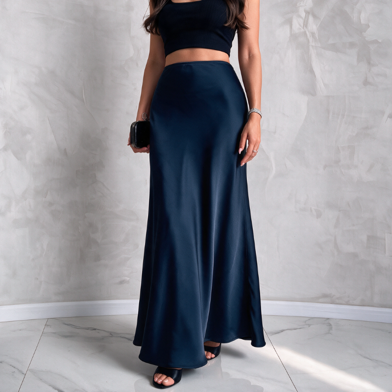 Seidennachthemd mit Spitzen-Robe Duo