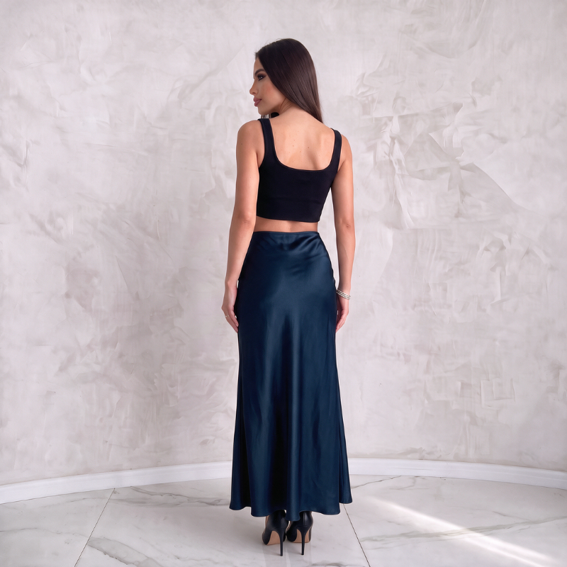 Seidennachthemd mit Spitzen-Robe Duo