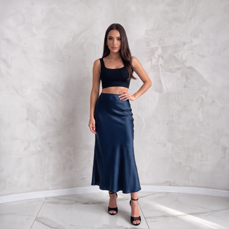 Silky High-Waist Skirt