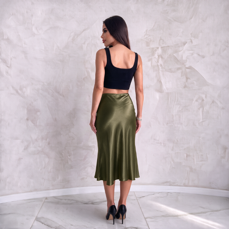 Silky High-Waist Skirt
