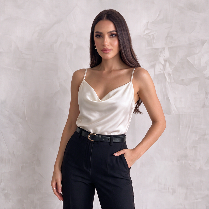 Silky Cowl Neck Camisole Top