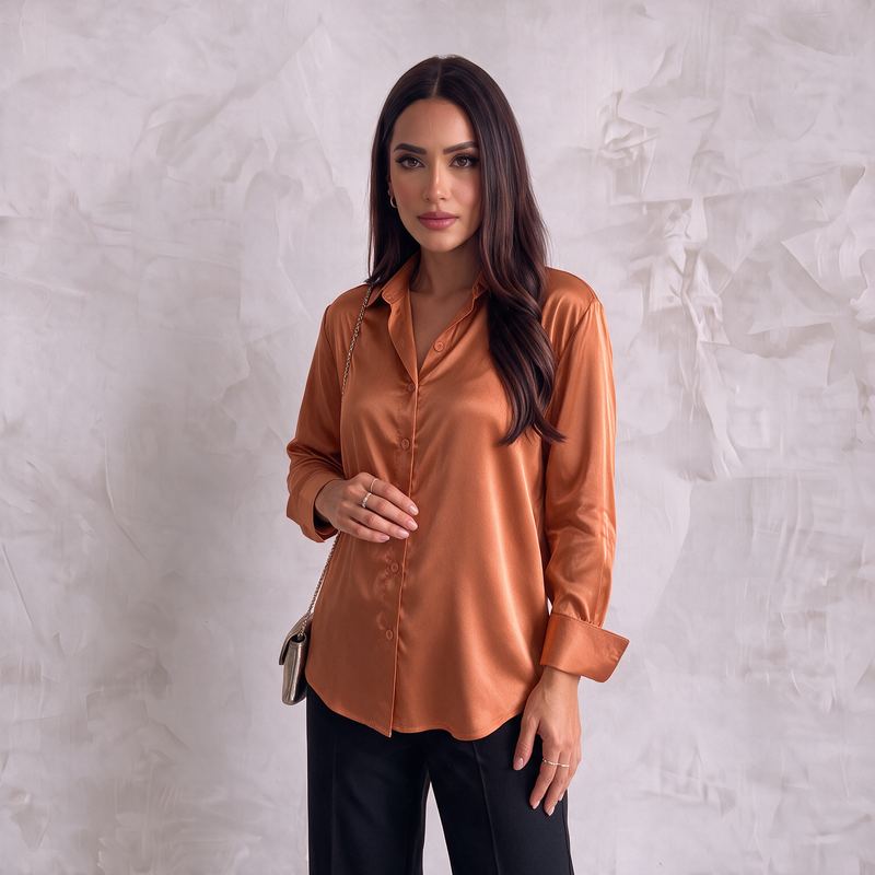 Silky Classic Button-Up Shirt