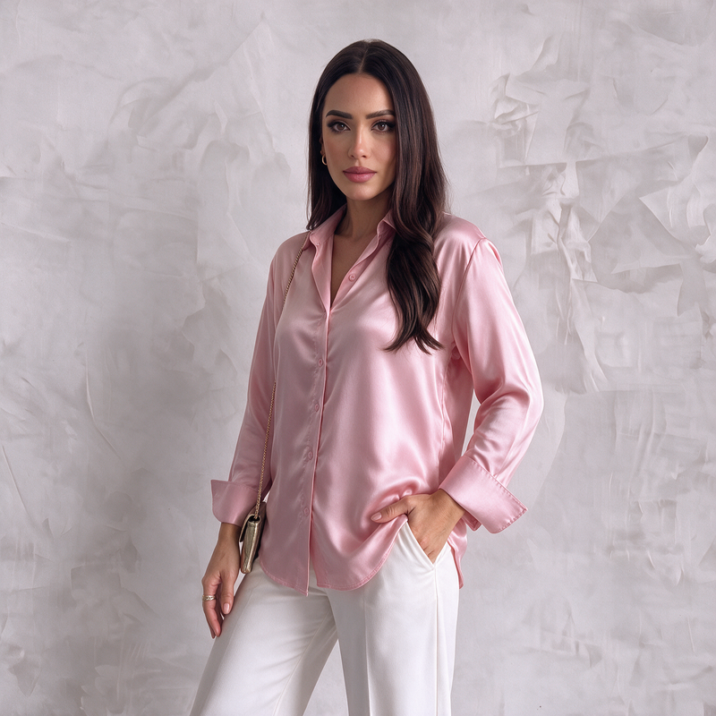Silky Classic Button-Up Shirt